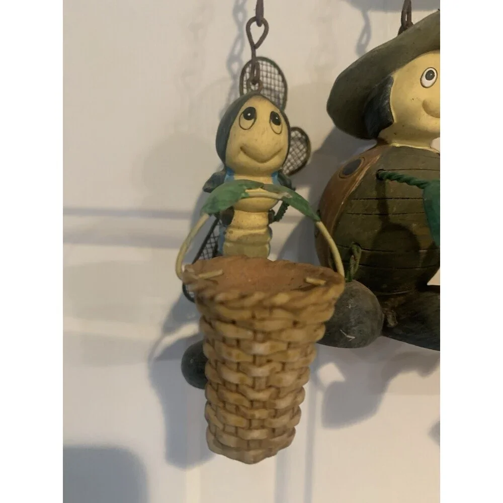 Welcome Busy Bee/Gardening Ceramic Door Hanger Vtg 15”x9”